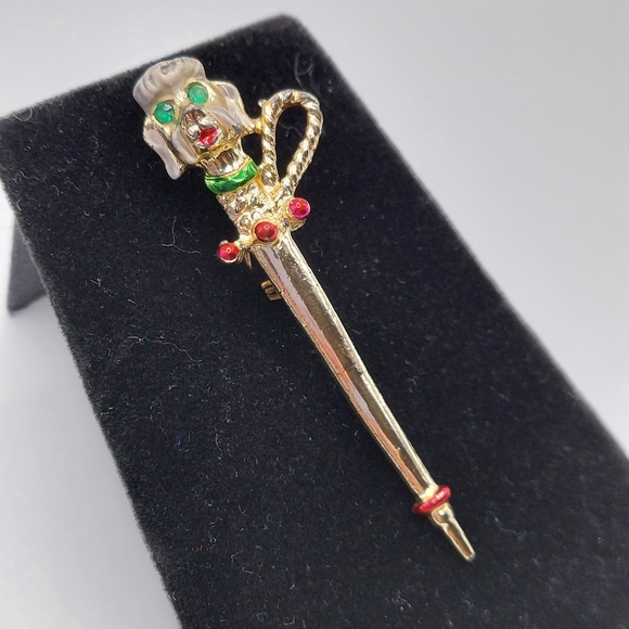 Vintage Enamel &Rhinestone Eyes Poodle Brooch. - Picture 5 of 12